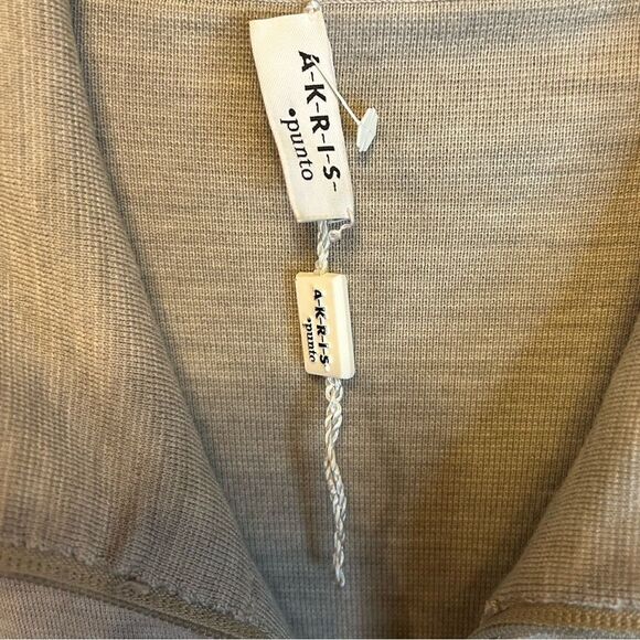 Akris Punto Heather Beige Wool Knit Mock Neck Cardigan Jacket Size 8 - Picture 6 of 8